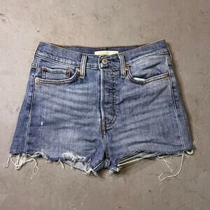 Levis Wedgie Skinny Cut Off Denim Shorts Womens 27 Medium Wash High Rise Y2K